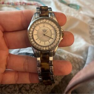 Premier Designs Silver and Brown Watch